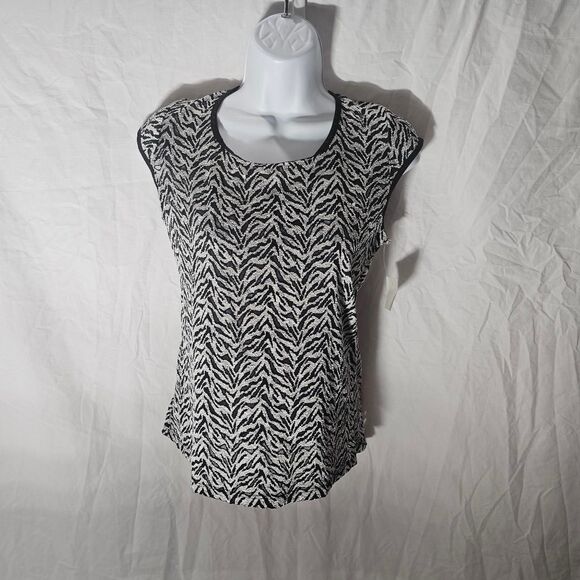 Vintage y2k deadstock micro mesh lace keyhole back form fit top - Picture 2 of 5